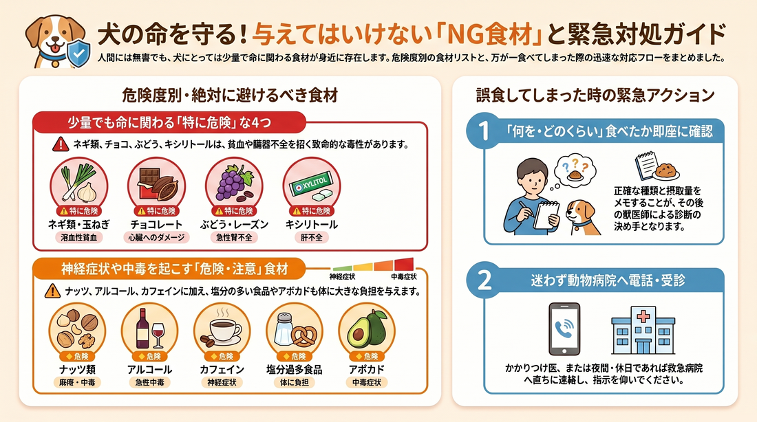 犬に与えてはいけない食材10選｜症状と緊急時の対処法も解説